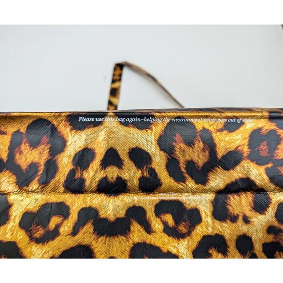 Chico's Tote Bag Brown Black Metallic Animal Print Re-Usable - Picture 5 of 6